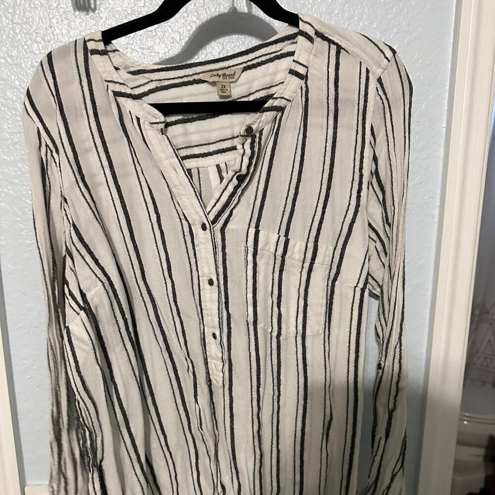 Lucky Brand Sriped Collared Shirt